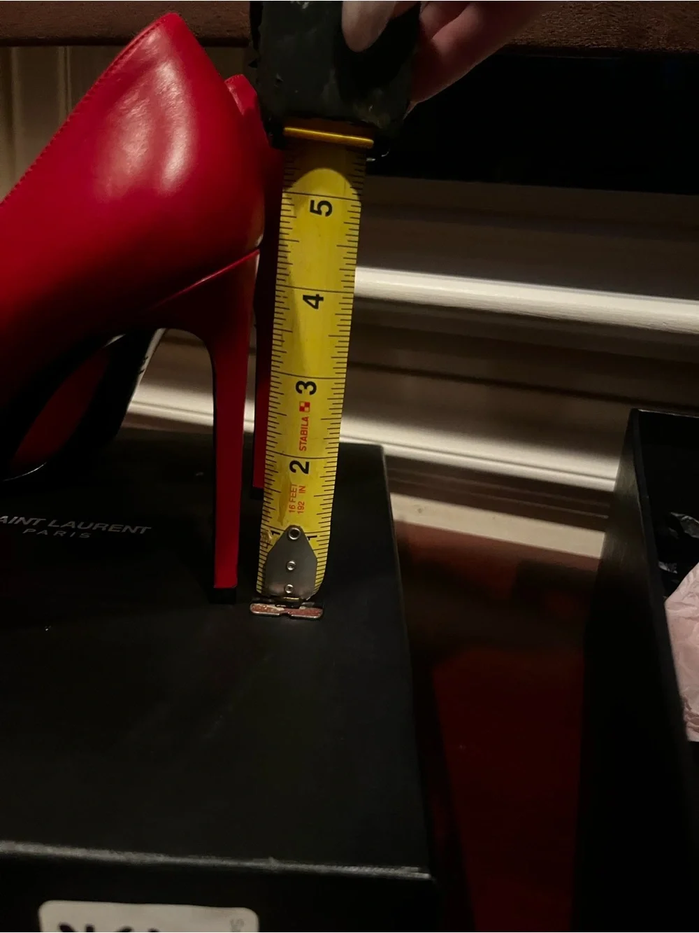 Saint Laurent Red Micro- Studded Pointed Pumps sz 39 - Picture 11 of 12